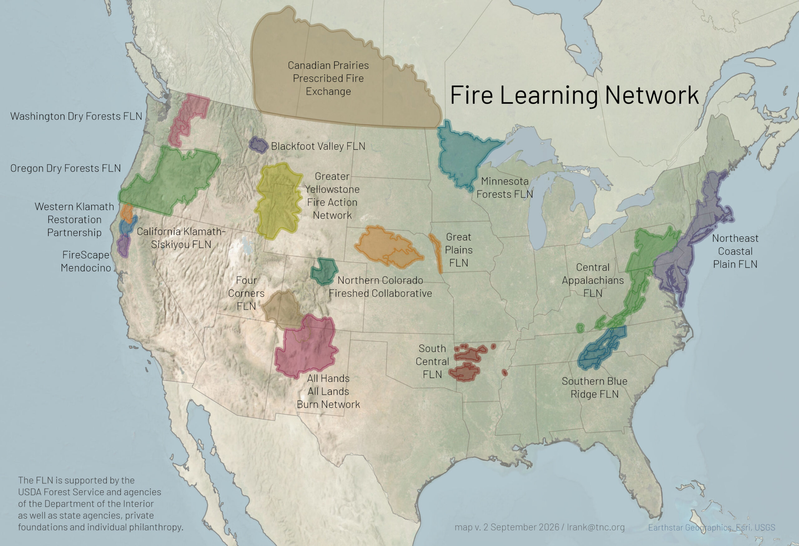 Map showing FLN regions
