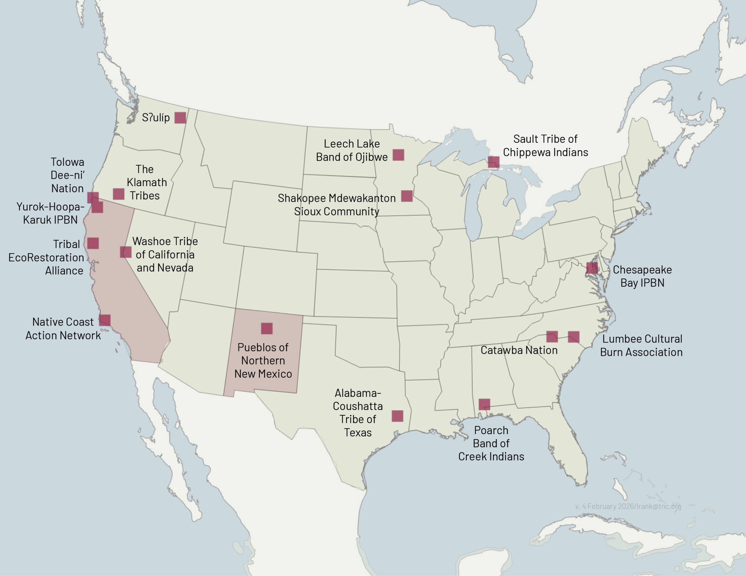 Map showing current IPBN partners